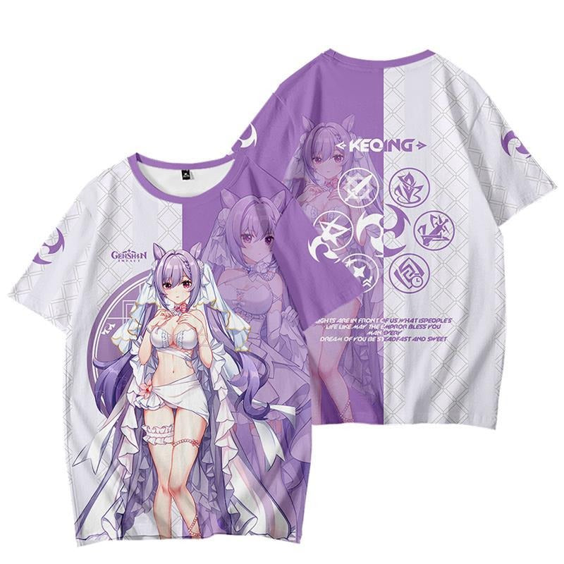 Genshin Impact Short-sleeved T-shirt Tingni Kuaiyu Pain Clothes Summer Animation Cos Clothes
