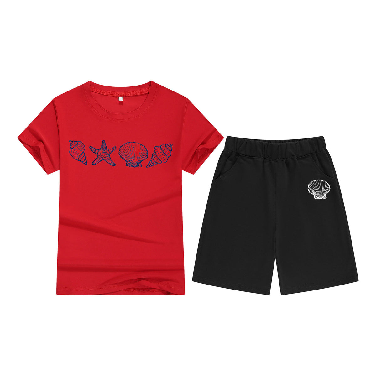 Cotton T-Shirt Short Sleeve Candy Color Comfortable Kids Round Neck Tee Printed Picture Pattern Embroidered Print