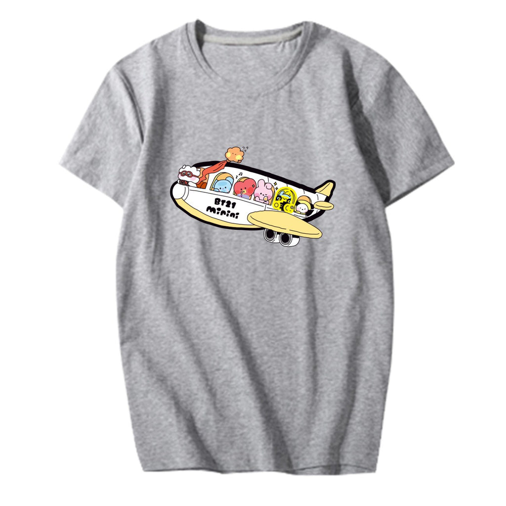Bulletproof Youth League Anime Cute Version Cartoon Surrounding Aid Clothes With The Same Short-Sleeved T-Shirt Men And Women Tops Summer Clothes