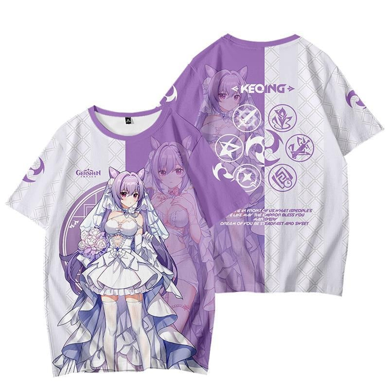 Genshin Impact Short-sleeved T-shirt Tingni Kuaiyu Pain Clothes Summer Animation Cos Clothes
