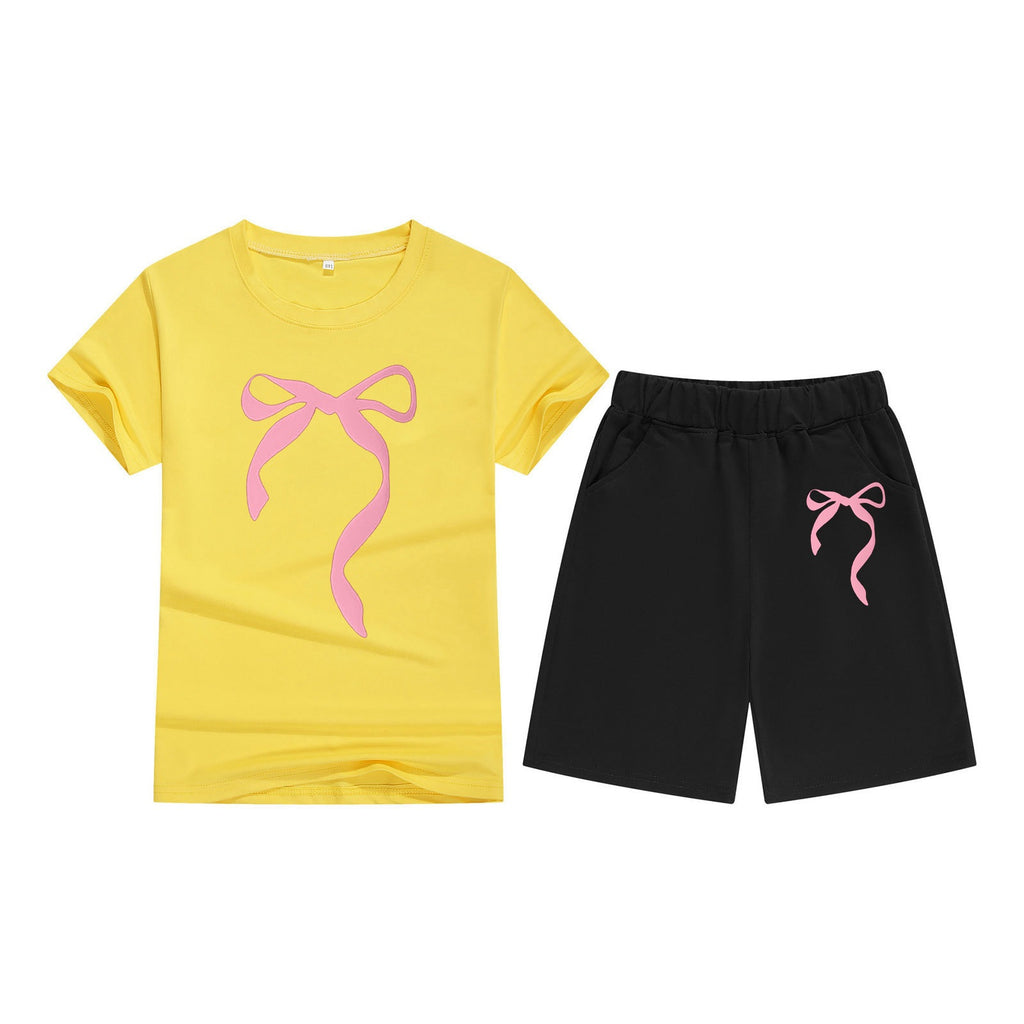 Cotton T-Shirt Short Sleeve Candy Color Comfortable Kids Round Neck Tee Printed Picture Pattern Embroidered Print